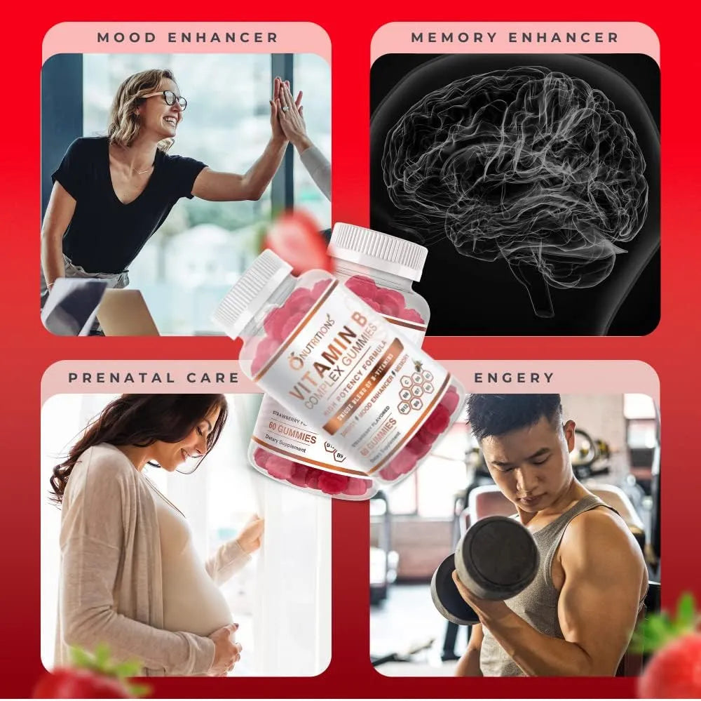 O NUTRITIONS - O NUTRITIONS Vitamin B Complex Vegan Gummies 60 Gomitas - The Red Vitamin MX - Suplementos Alimenticios - {{ shop.shopifyCountryName }}