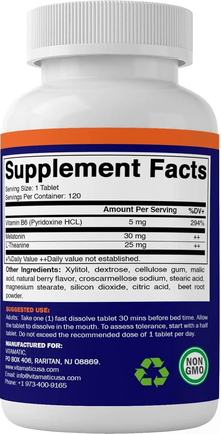 VITAMATIC - Vitamatic Melatonin 30Mg. 120 Tabletas 2 Pack - The Red Vitamin MX - Suplementos Alimenticios - {{ shop.shopifyCountryName }}