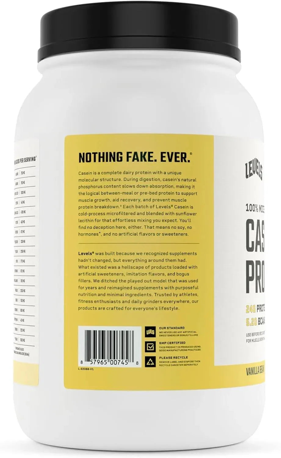 LEVELS - Levels 100% Micellar Casein Protein Vanilla Bean 2 Lb. - The Red Vitamin MX - Suplementos Alimenticios - {{ shop.shopifyCountryName }}