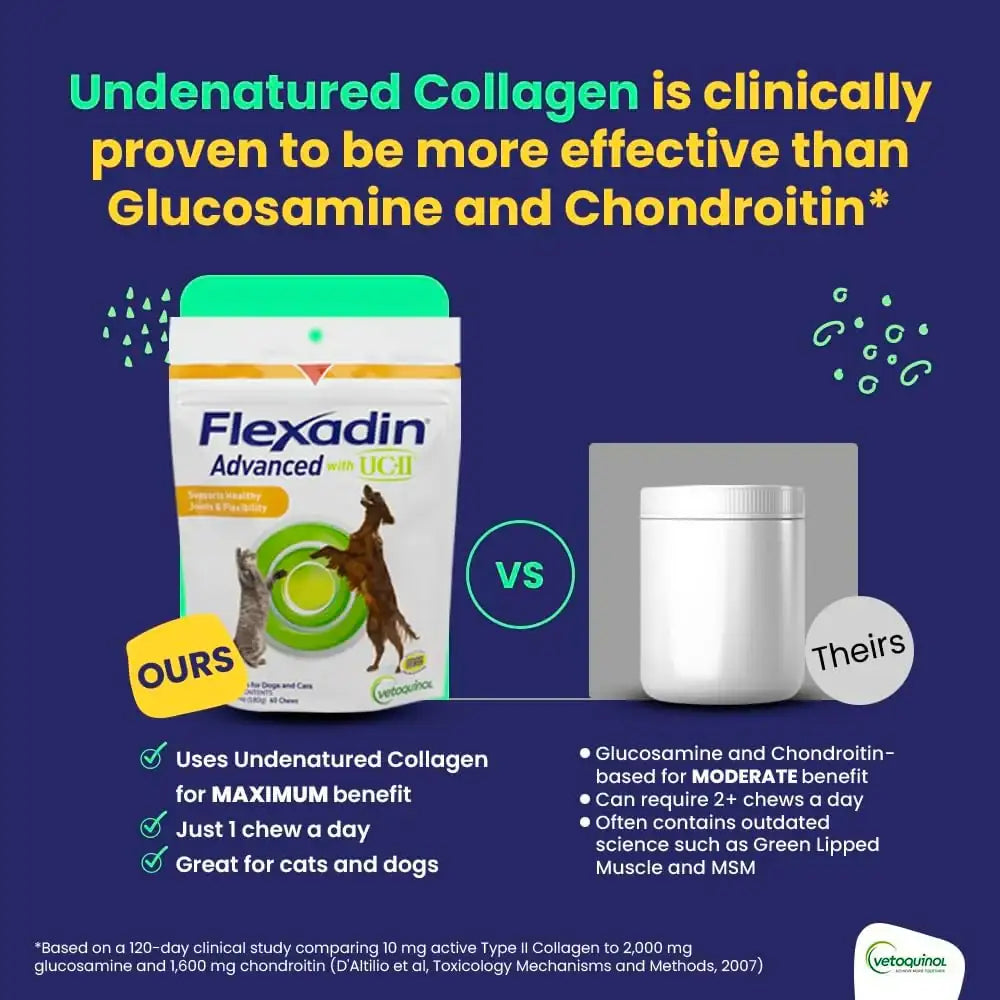 VETOQUINOL - Vetoquinol Flexadin Advanced Dog Hip and Joint 60 Masticables - The Red Vitamin MX - Cuidado De Cadera Y Articulaciones Para Perros - {{ shop.shopifyCountryName }}