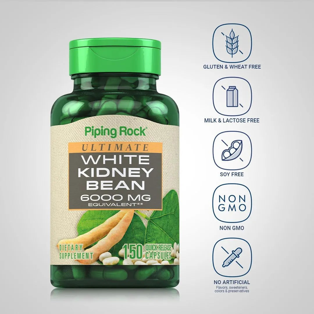 PIPING ROCK - Piping Rock White Kidney Bean Extract 6000Mg. 150 Capsulas - The Red Vitamin MX - Suplementos Alimenticios - {{ shop.shopifyCountryName }}