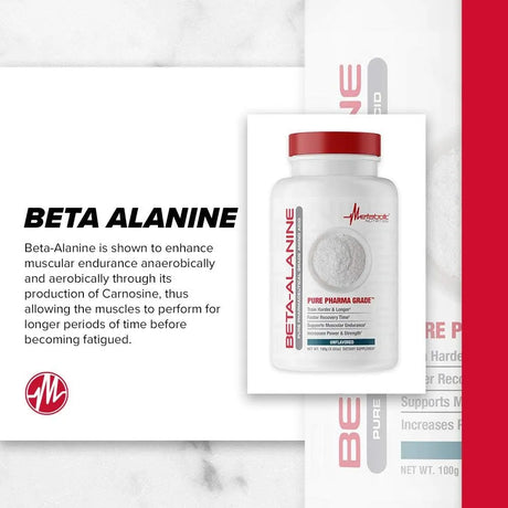 METABOLIC NUTRITION - Metabolic Nutrition Beta Alanine Powder 100Gr. - The Red Vitamin MX - Suplementos Alimenticios - {{ shop.shopifyCountryName }}