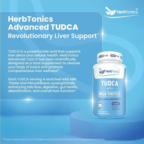 HERBTONICS - Herbtonics TUDCA & Milk Thistle 1000Mg. 60 Capsulas - The Red Vitamin MX - Suplementos Alimenticios - {{ shop.shopifyCountryName }}
