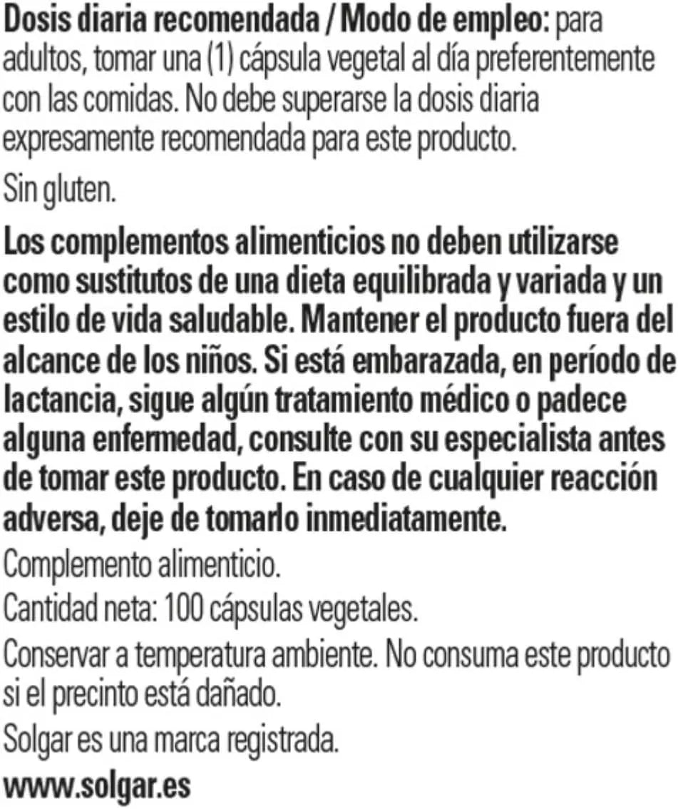 SOLGAR - Solgar Vitamin B2 100Mg. 100 Capsulas - The Red Vitamin MX - Suplementos Alimenticios - {{ shop.shopifyCountryName }}