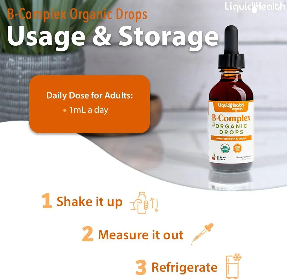 LIQUIDHEALTH - LIQUIDHEALTH Organic Vitamin B Complex 2 Fl.Oz. - The Red Vitamin MX - Suplementos Alimenticios - {{ shop.shopifyCountryName }}