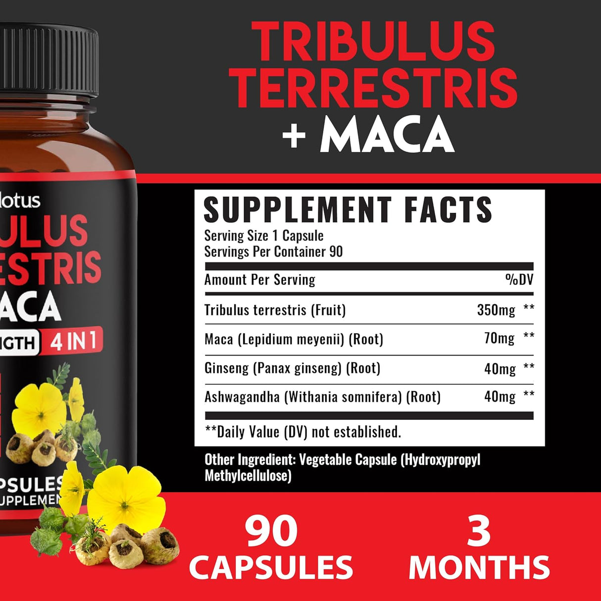 Zolotus Premium Tribulus Terrestris Maca 90 Capsulas