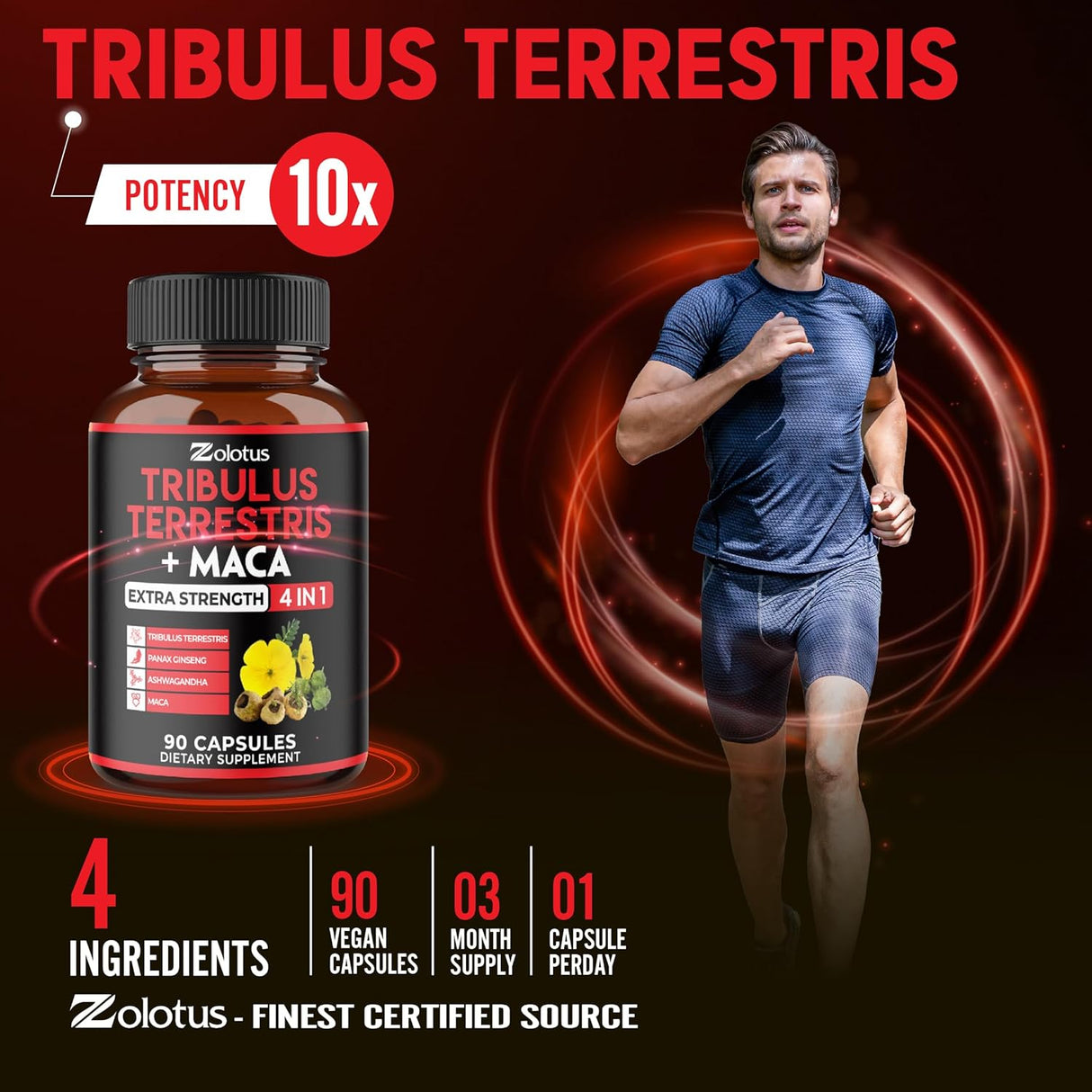 Zolotus Premium Tribulus Terrestris Maca 90 Capsulas