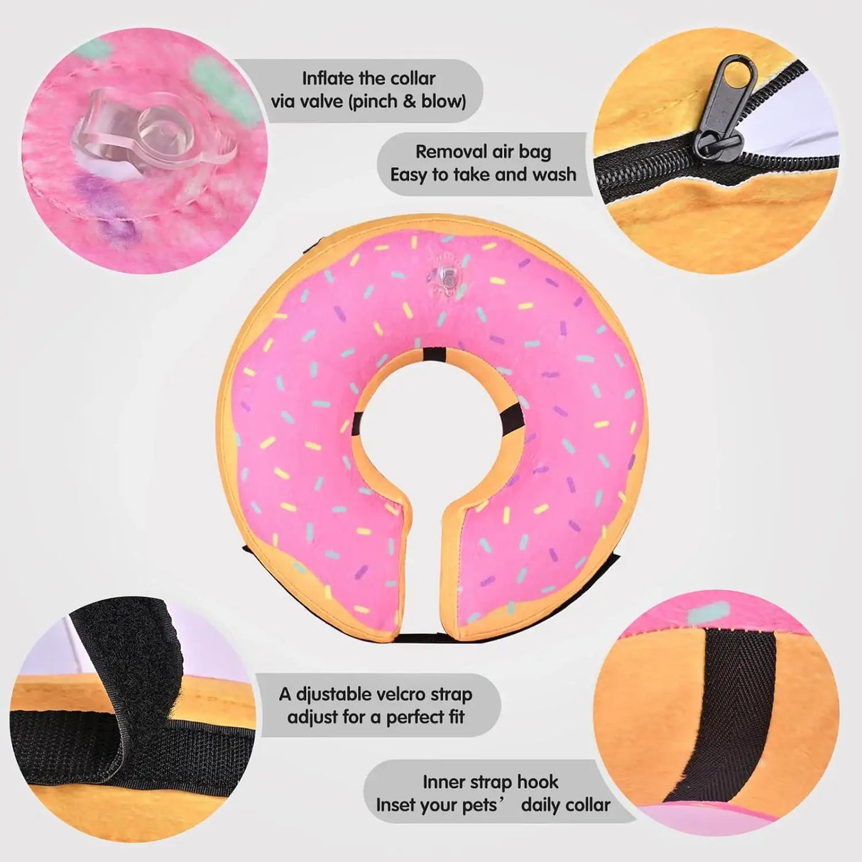 KATOGGY - Katoggy Inflatable Dog Collar YELLOW PINK MEDIUM - The Red Vitamin MX - Collares y Conos De Recuperación Para Perros - {{ shop.shopifyCountryName }}