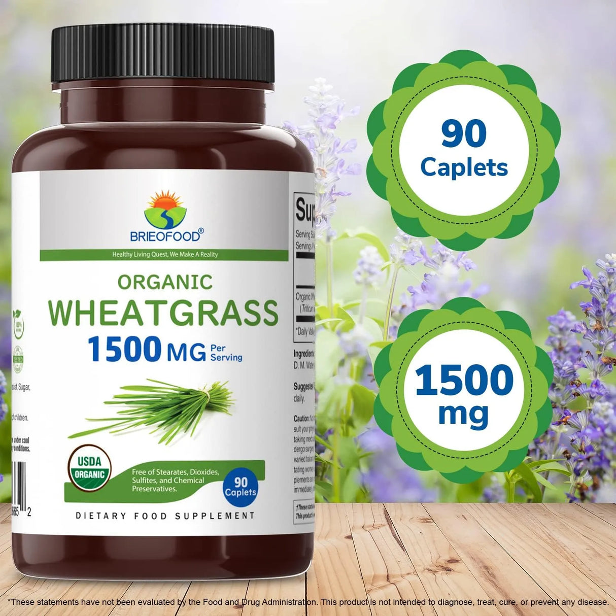 BRIEOFOOD - Brieofood Organic Wheatgrass 1500Mg 90 Tabletas - The Red Vitamin MX - Suplementos Alimenticios - {{ shop.shopifyCountryName }}