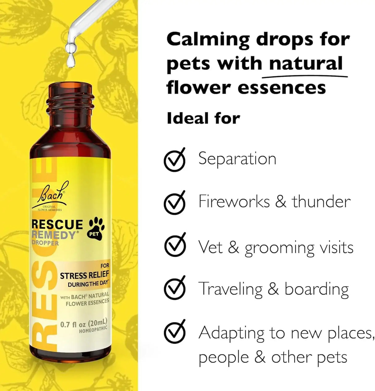 BACH - Bach RESCUE REMEDY PET Dropper Natural Stress Relief 20Ml. - The Red Vitamin MX - Relajantes Para Perros - {{ shop.shopifyCountryName }}