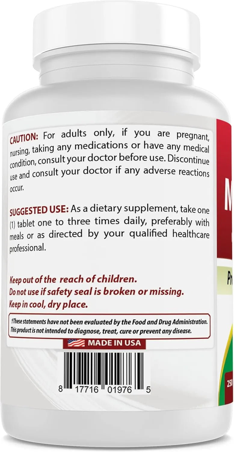 BEST NATURALS - Best Naturals Manganese 8Mg. 250 Tabletas - The Red Vitamin MX - Suplementos Alimenticios - {{ shop.shopifyCountryName }}