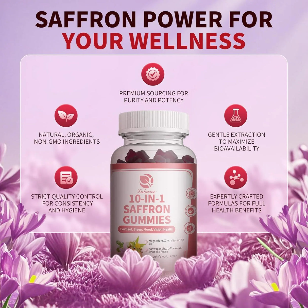 LUKAREE - Lukaree 10 IN 1 Saffron Gummies 60 Gomitas - The Red Vitamin MX - Suplementos Alimenticios - {{ shop.shopifyCountryName }}