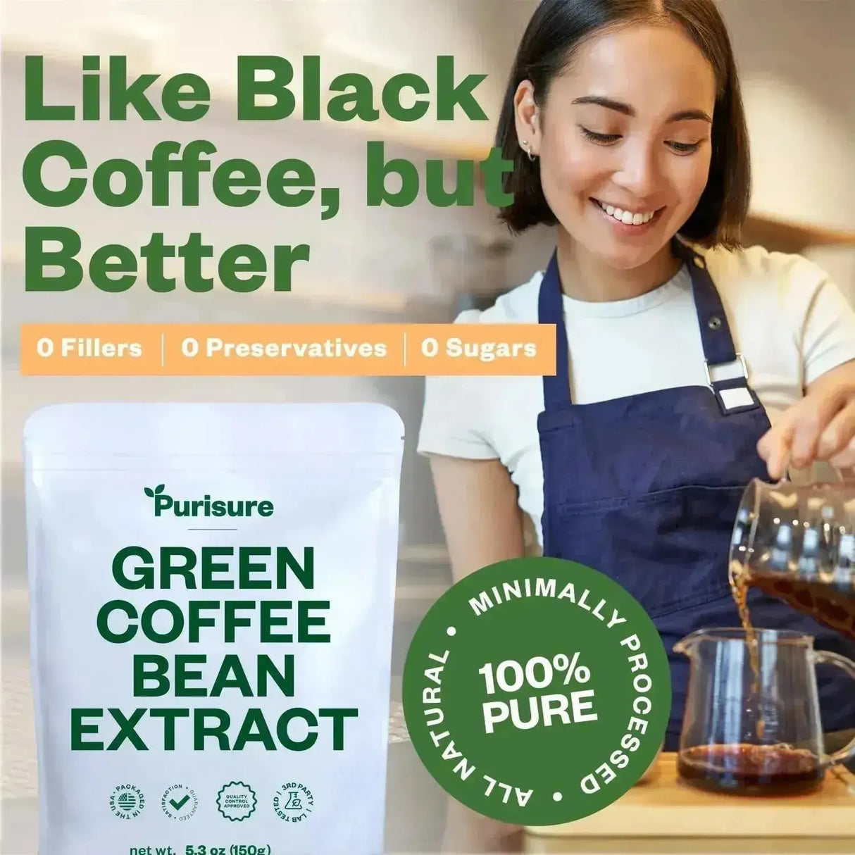 PURISURE - Purisure Green Coffee Bean Extract 150Gr. - The Red Vitamin MX - Suplementos Alimenticios - {{ shop.shopifyCountryName }}