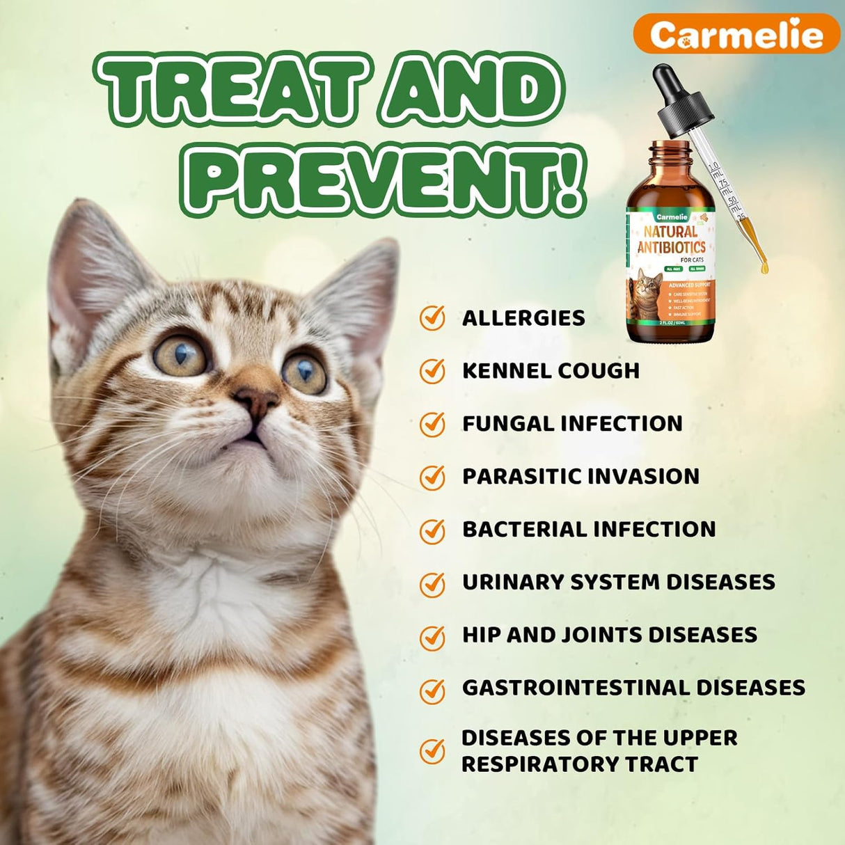 Carmelie Natural Antibiotics for Cats 2 Fl.Oz.