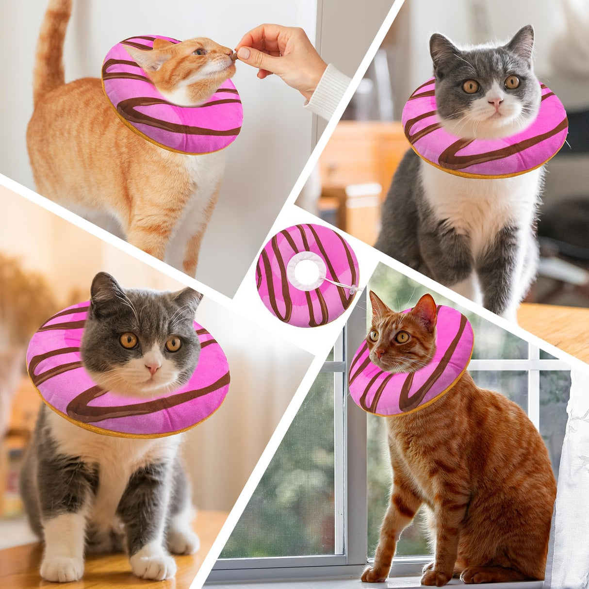 Seyezo Cat Cone Collar Soft Pink Medium