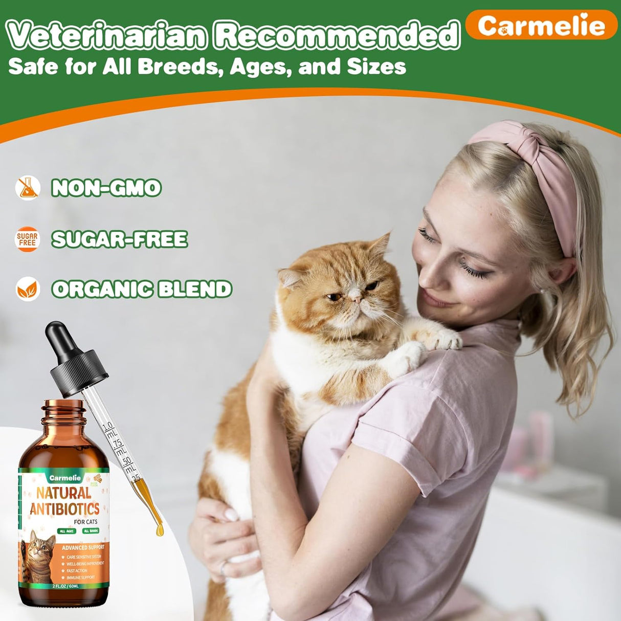 Carmelie Natural Antibiotics for Cats 2 Fl.Oz.
