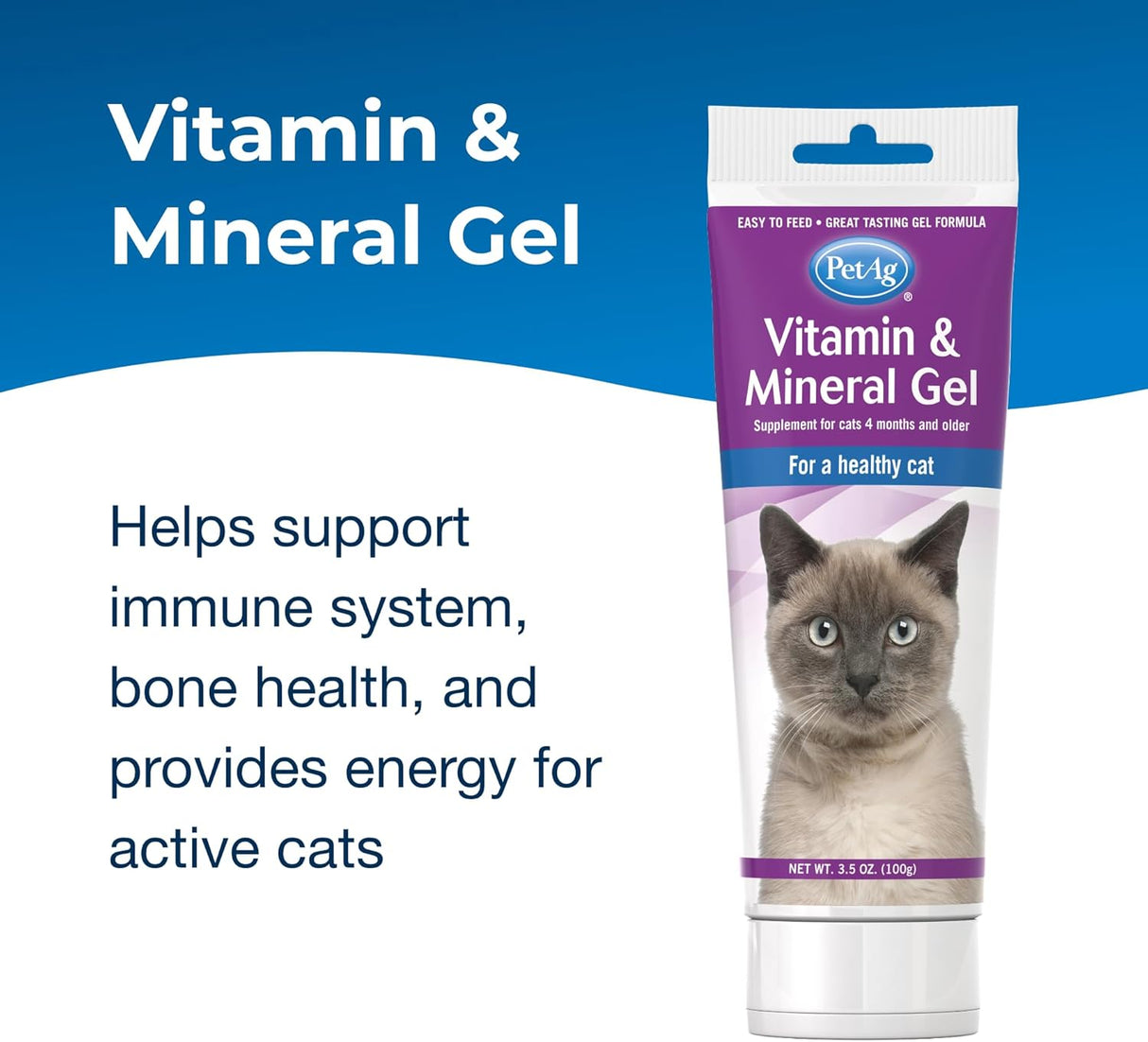 PetAg Vitamin & Mineral Gel Supplement for Cats 100Gr.
