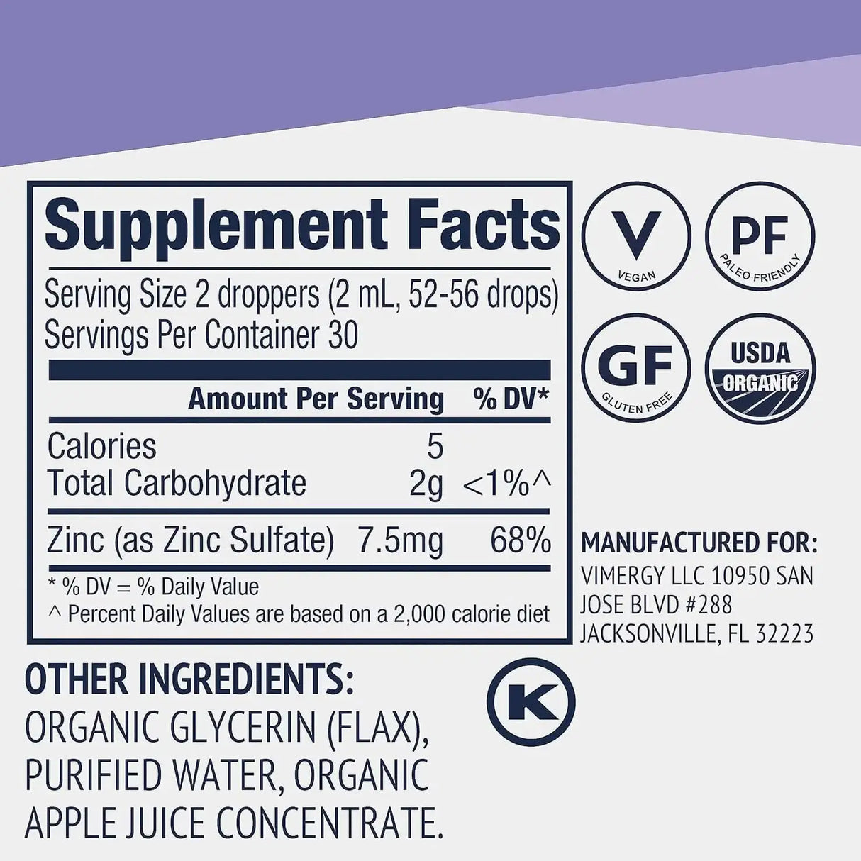 VIMERGY - Vimergy Organic Zinc 27 Servicios 55Ml. - The Red Vitamin MX - Suplementos Alimenticios - {{ shop.shopifyCountryName }}