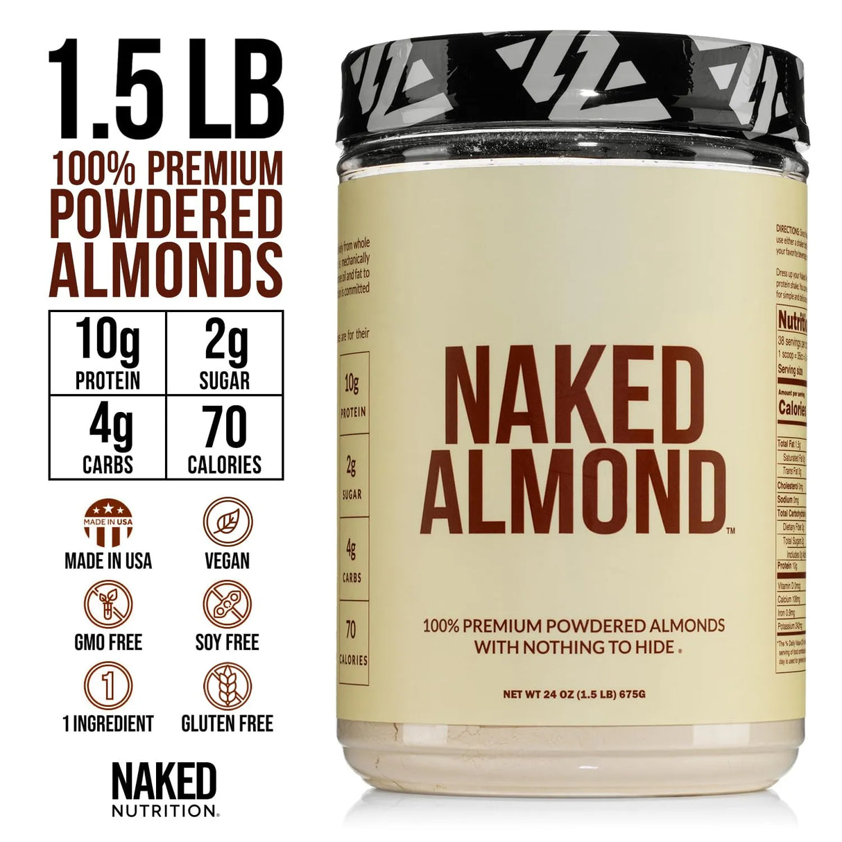 NAKED NUTRITION - Naked Almond Protein Powder from US Farms 38 Servicios 675Gr. - The Red Vitamin MX - Suplementos Alimenticios - {{ shop.shopifyCountryName }}