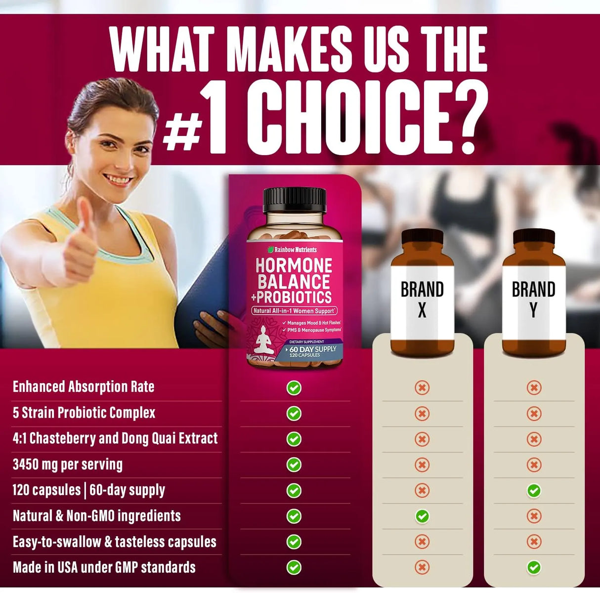 RAINBOW NUTRIENTS - Rainbow Nutrients Hormone Balance + Probiotics for Women 120 Capsulas 2 Pack - The Red Vitamin MX - Suplementos Alimenticios - {{ shop.shopifyCountryName }}