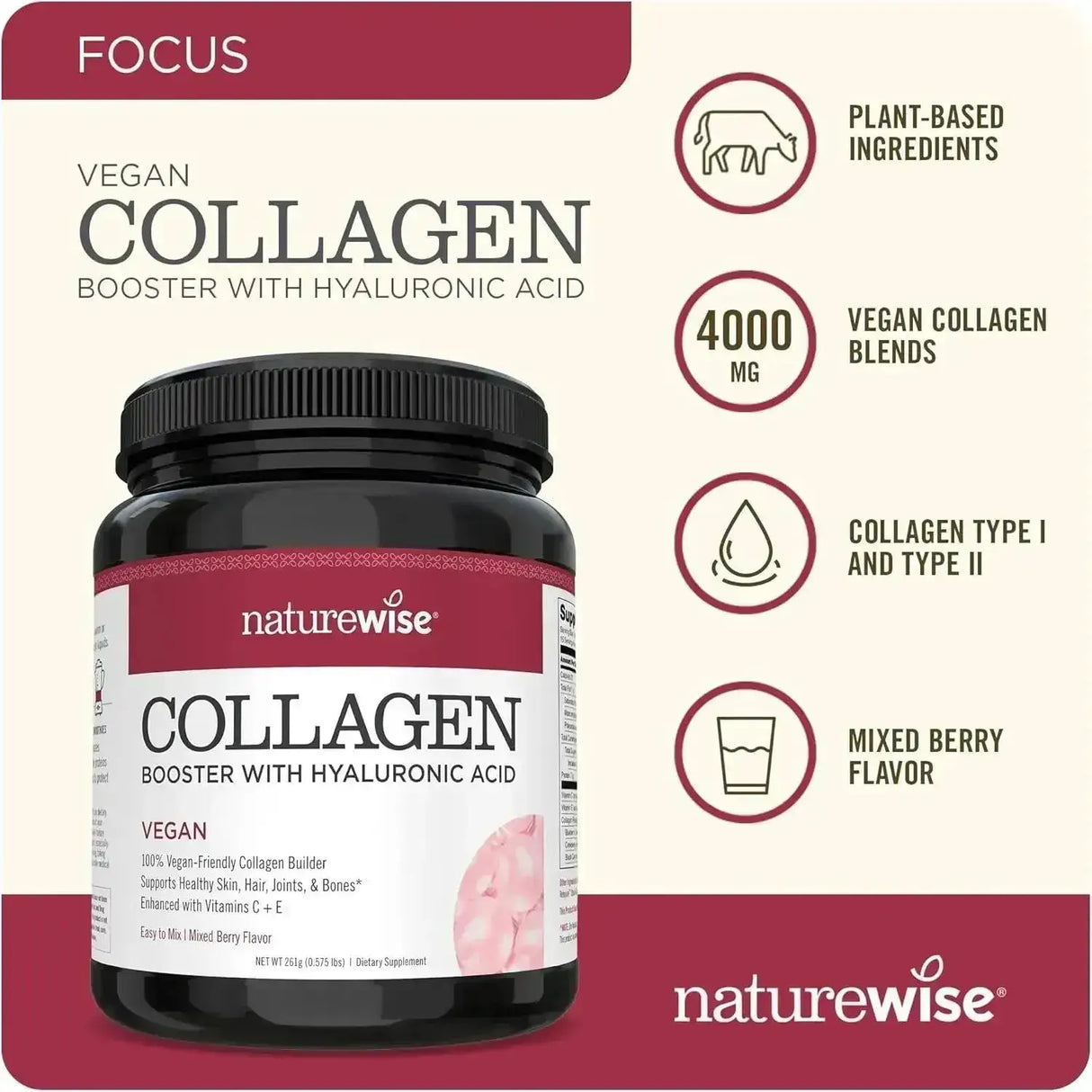NATUREWISE - NatureWise Vegan Collagen Powder 261Gr. - The Red Vitamin MX - Suplementos Alimenticios - {{ shop.shopifyCountryName }}