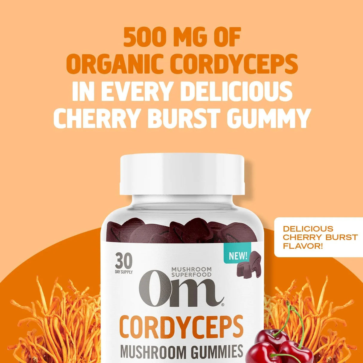OM - OM MUSHROOM SUPERFOOD Cordyceps Gummies 60 Gomitas - The Red Vitamin MX - Suplementos Alimenticios - {{ shop.shopifyCountryName }}
