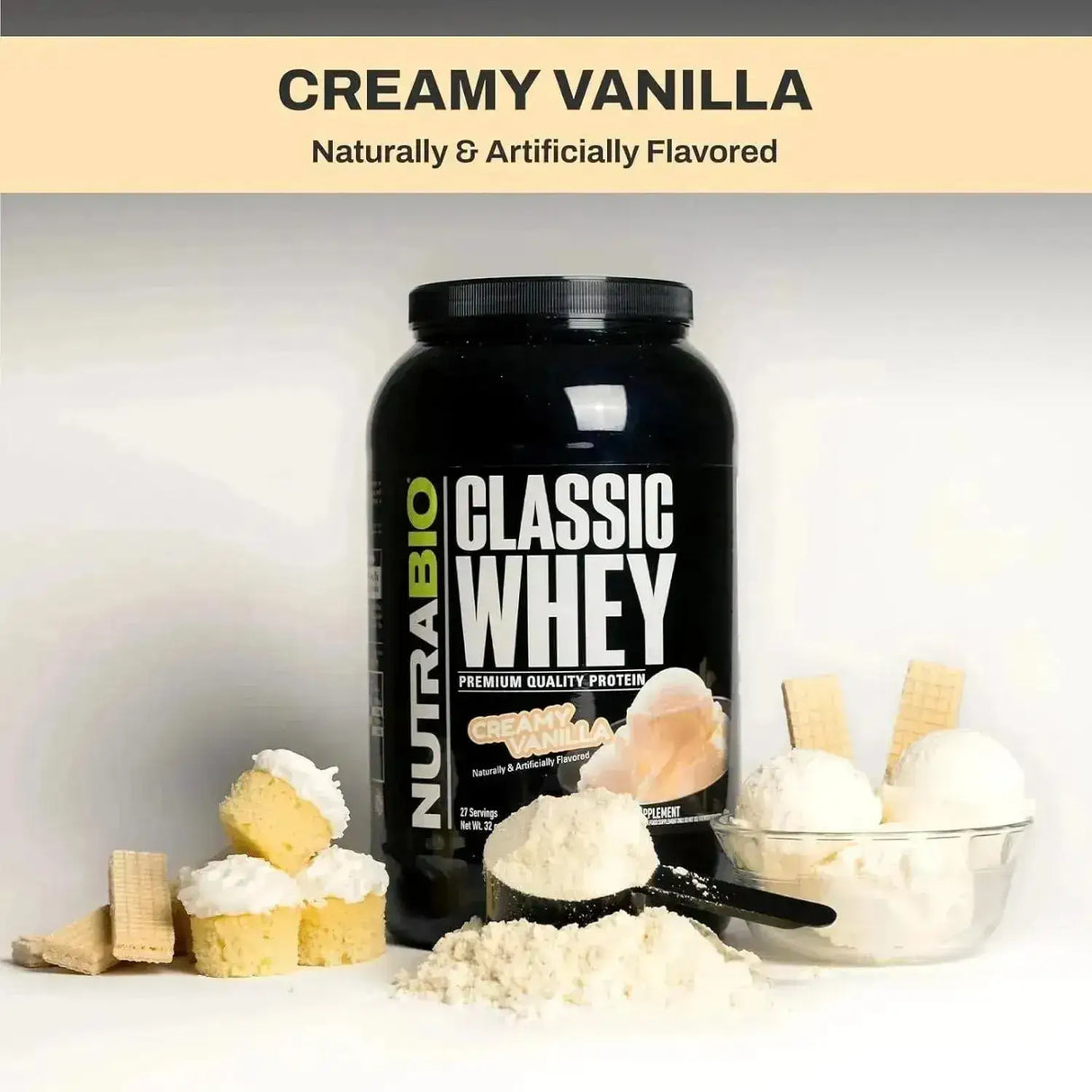 NUTRABIO - NutraBio Classic Whey Protein Powder Creamy Vanilla 27 Servicios 907Gr. - The Red Vitamin MX - Suplementos Alimenticios - {{ shop.shopifyCountryName }}