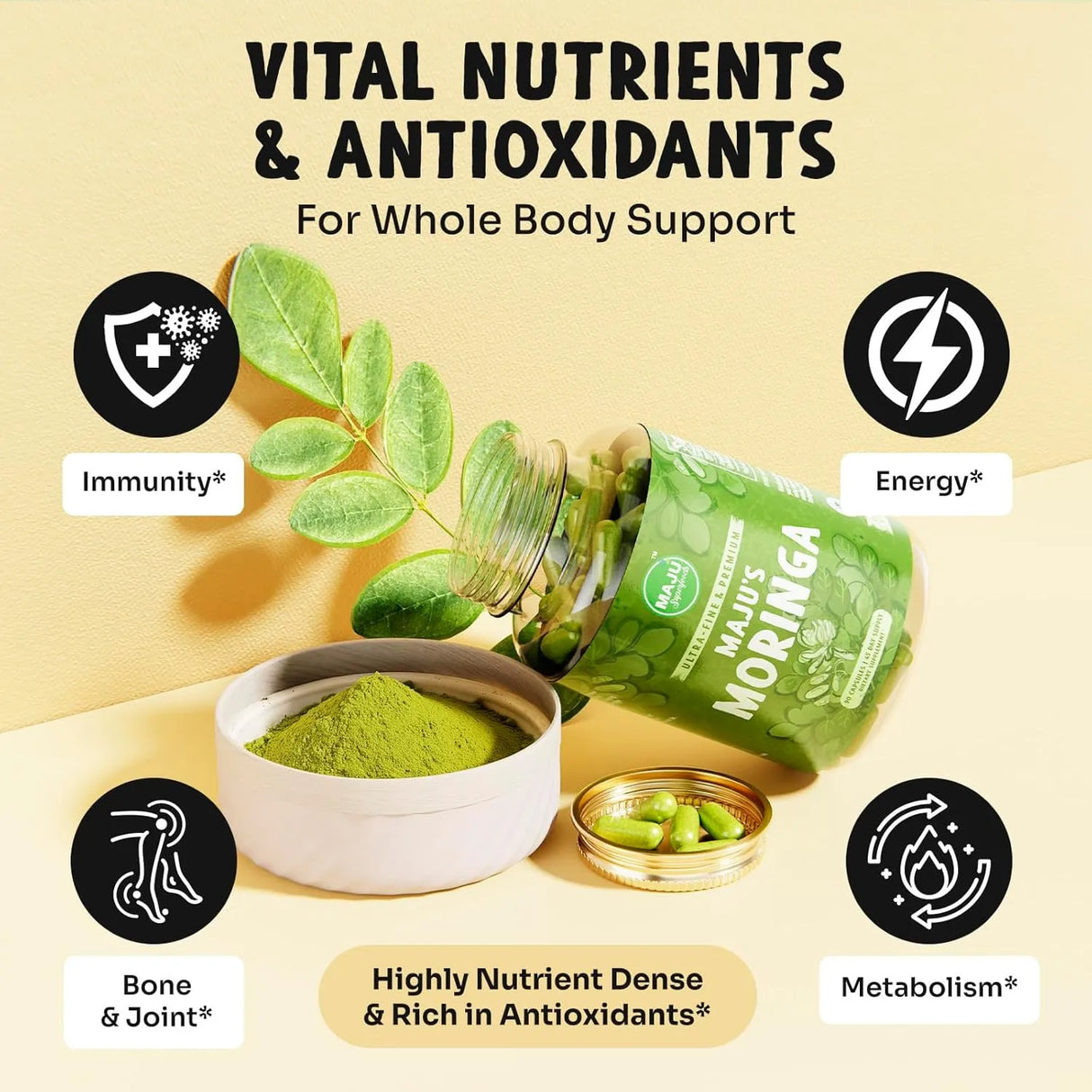 MAJU SUPERFOODS - MAJU's Organic Moringa 90 Capsulas - The Red Vitamin MX - Suplementos Alimenticios - {{ shop.shopifyCountryName }}