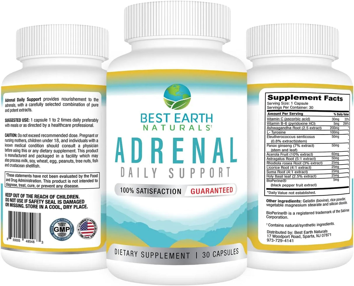 BEST EARTH NATURALS - Best Earth Naturals Adrenal Support 30 Capsulas - The Red Vitamin MX - Suplementos Alimenticios - {{ shop.shopifyCountryName }}