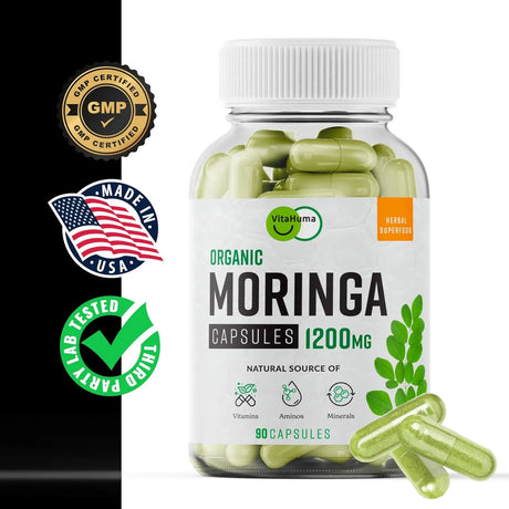 VITAHUMA - VitaHuma Organic Moringa 1200Mg. 90 Capsulas - The Red Vitamin MX - Suplementos Alimenticios - {{ shop.shopifyCountryName }}