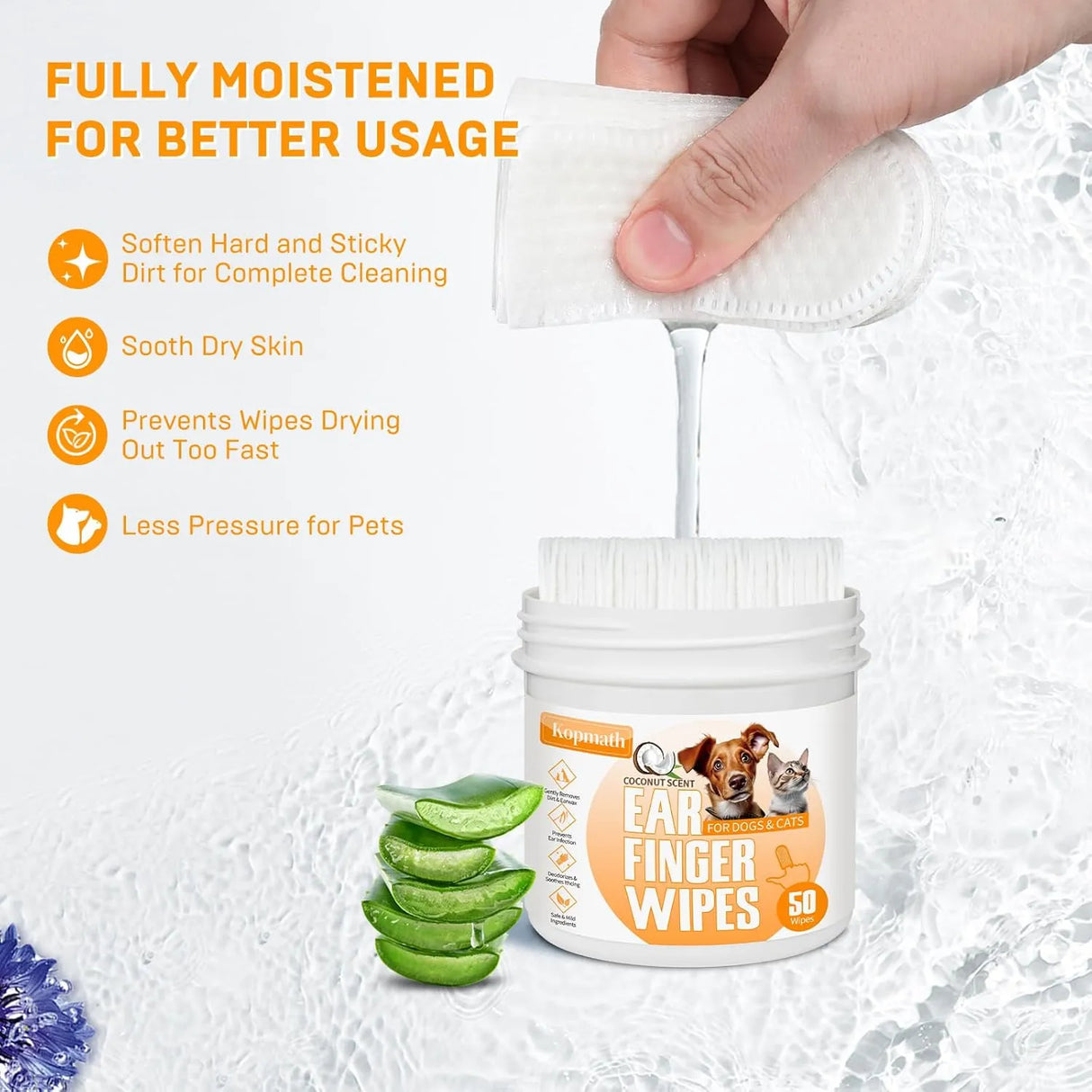 KOPMATH - Kopmath Ear Cleaner Finger Wipes for Dogs & Cats Coconut Scent 50 Toallitas - The Red Vitamin MX - Cuidado Del Oído De Perros - {{ shop.shopifyCountryName }}