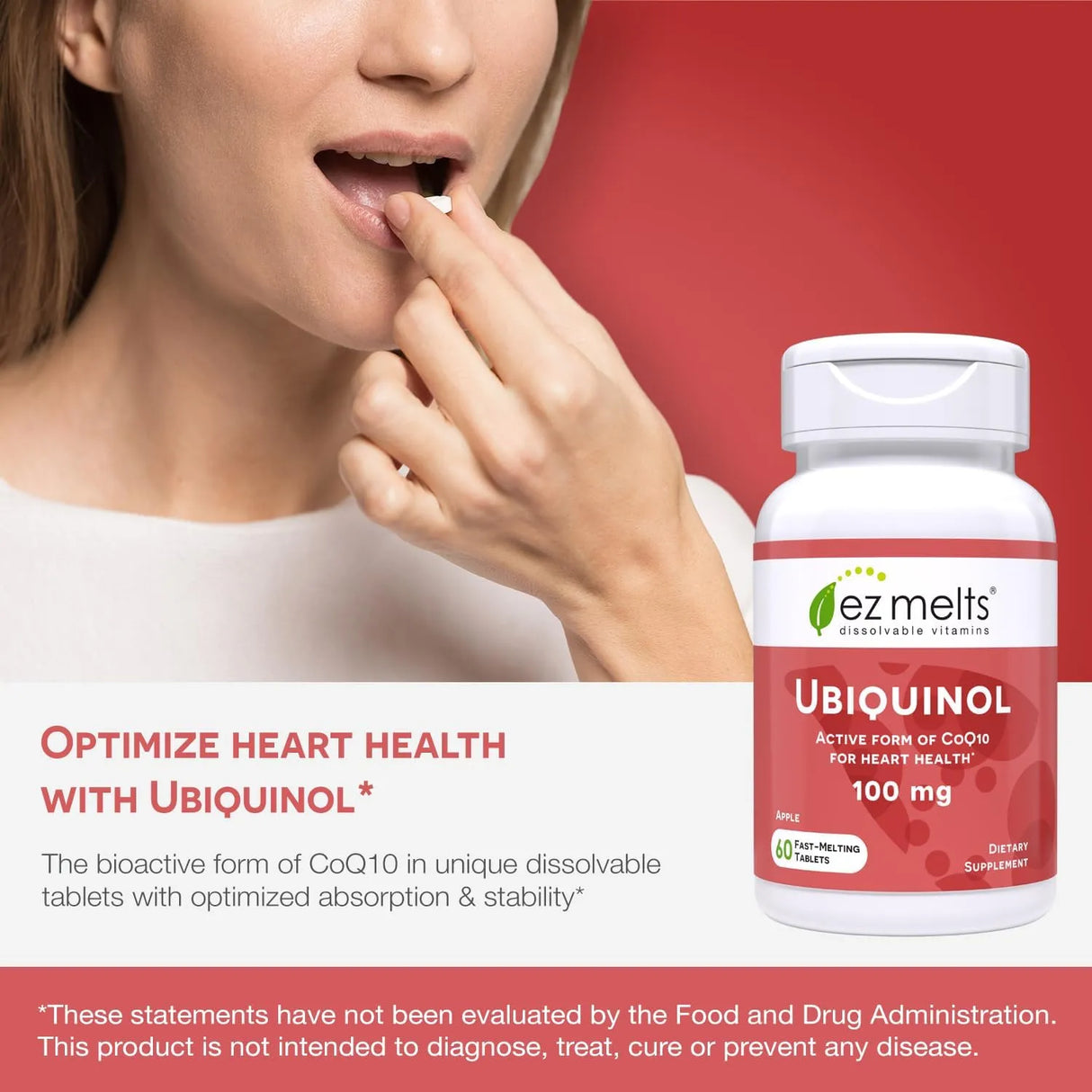 EZ MELTS - EZ Melts Dissolvable Ubiquinol 100Mg. 60 Tabletas - The Red Vitamin MX - Suplementos Alimenticios - {{ shop.shopifyCountryName }}