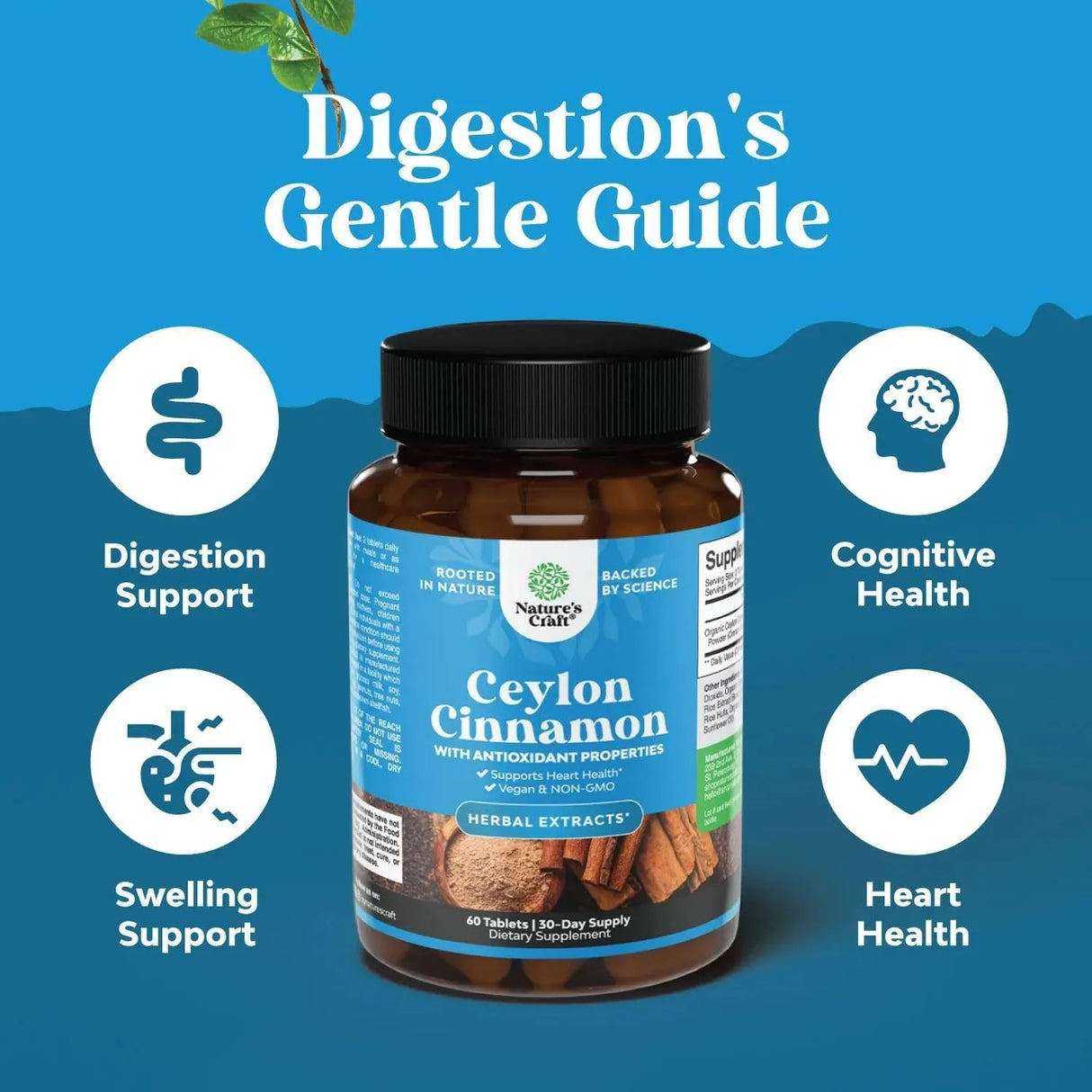 NATURES CRAFT - Natures Craft Organic Ceylon Cinnamon 1000Mg. 60 Tabletas - The Red Vitamin MX - Suplementos Alimenticios - {{ shop.shopifyCountryName }}