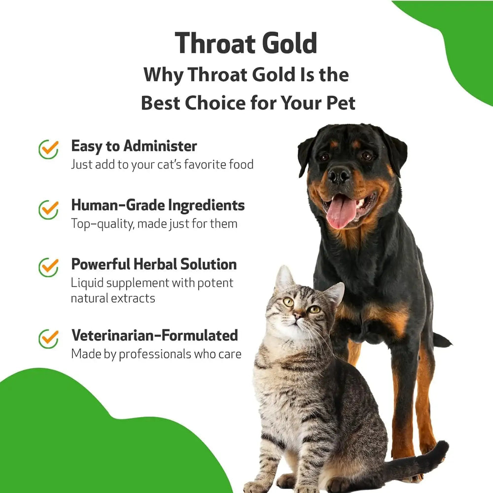 PET WELLBEING - Pet Wellbeing Throat Gold for Dogs 4 Fl.Oz. - The Red Vitamin MX - Medicamentos Sin Receta Para Perros - {{ shop.shopifyCountryName }}