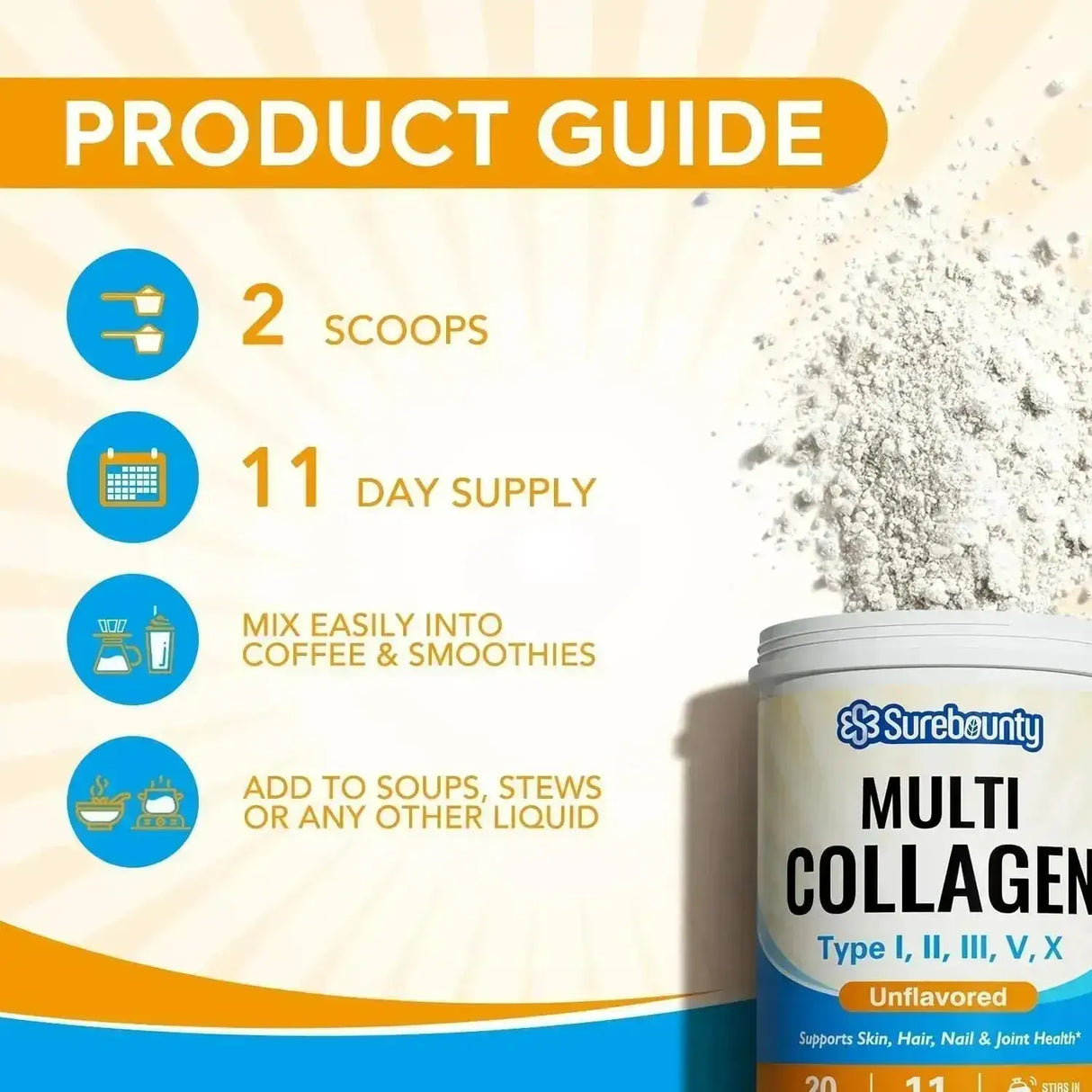 SUREBOUNTY - Surebounty Multi Collagen Powder 227Gr. - The Red Vitamin MX - Suplementos Alimenticios - {{ shop.shopifyCountryName }}
