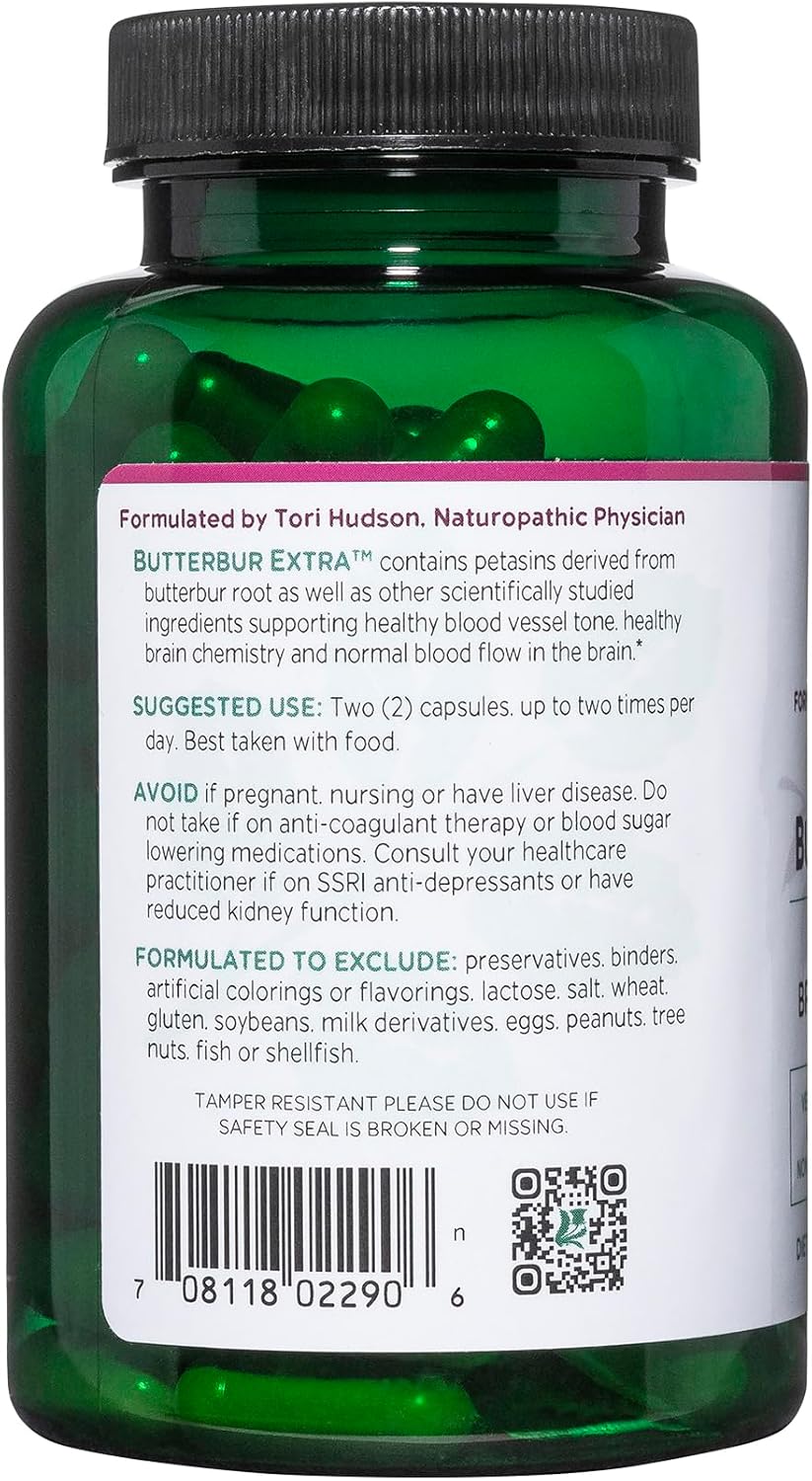 Vitanica Butterbur Extra Brain Chemistry and Vessel Support 120 Capsulas