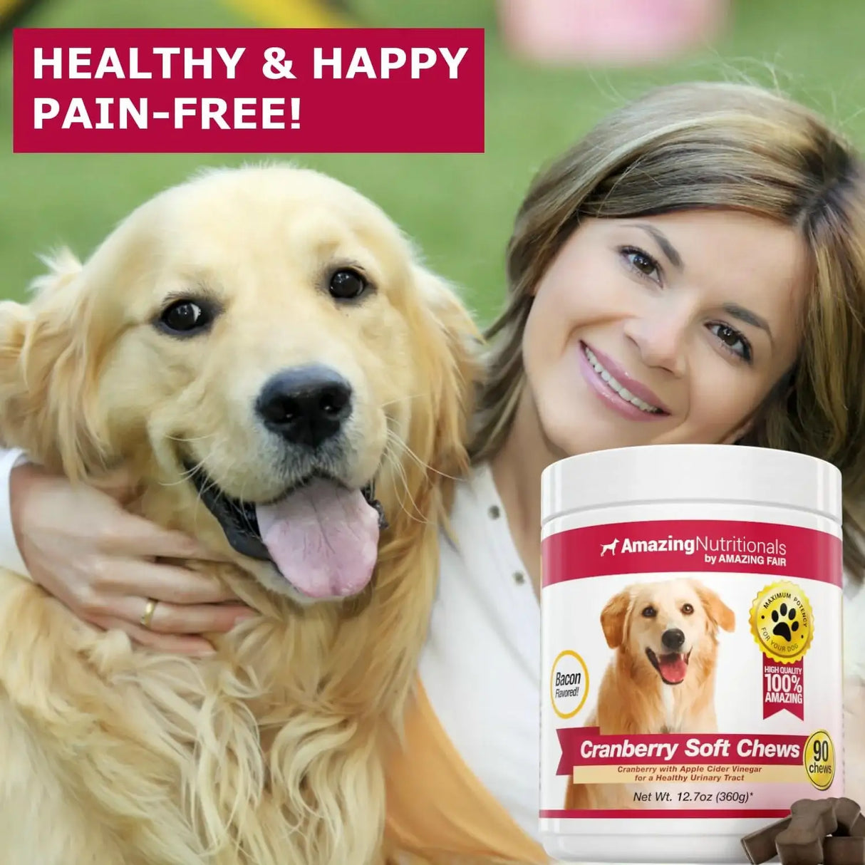 AMAZING NUTRITIONALS - Amazing Nutritionals Amazing Cranberry for Dogs 90 Masticables - The Red Vitamin MX - Salud De Tracto Urinario Para Perros - {{ shop.shopifyCountryName }}