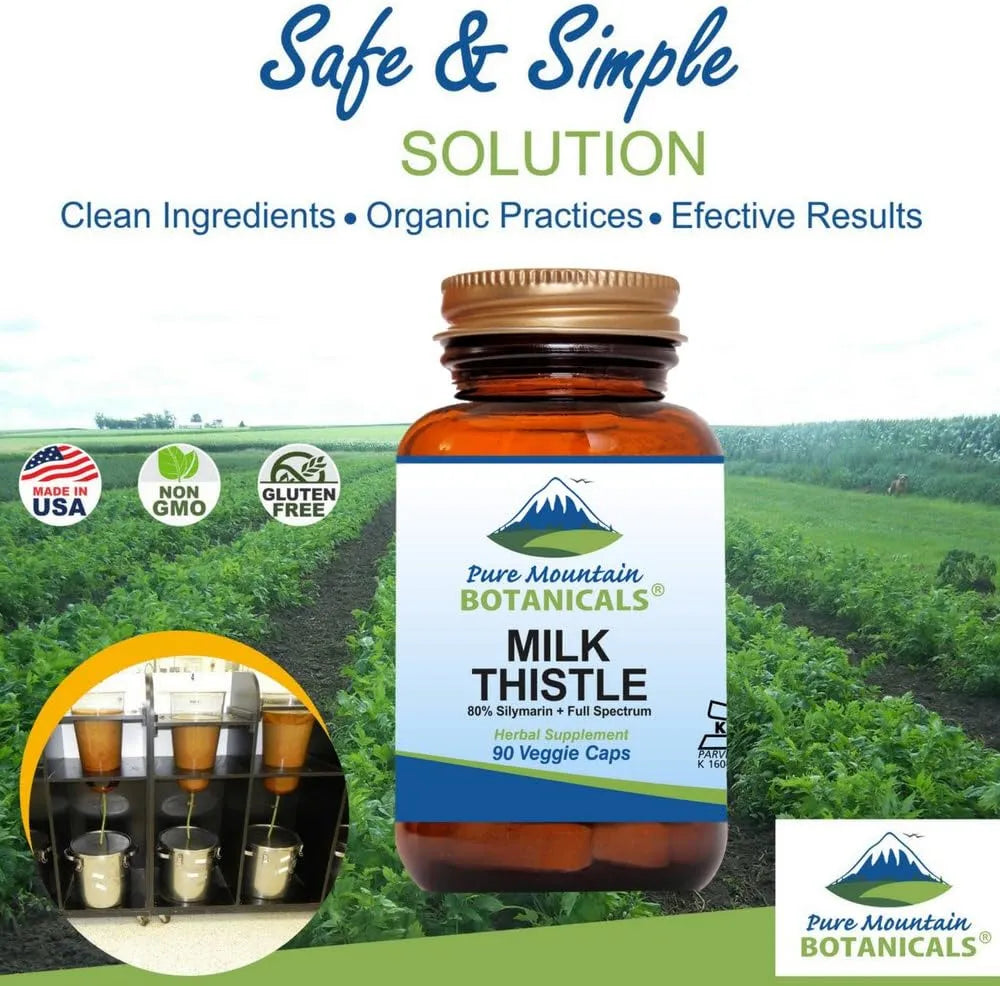 PURE MOUNTAIN BOTANICALS - Pure Mountain Botanicals Milk Thistle 90 Capsulas - The Red Vitamin MX - Suplementos Alimenticios - {{ shop.shopifyCountryName }}