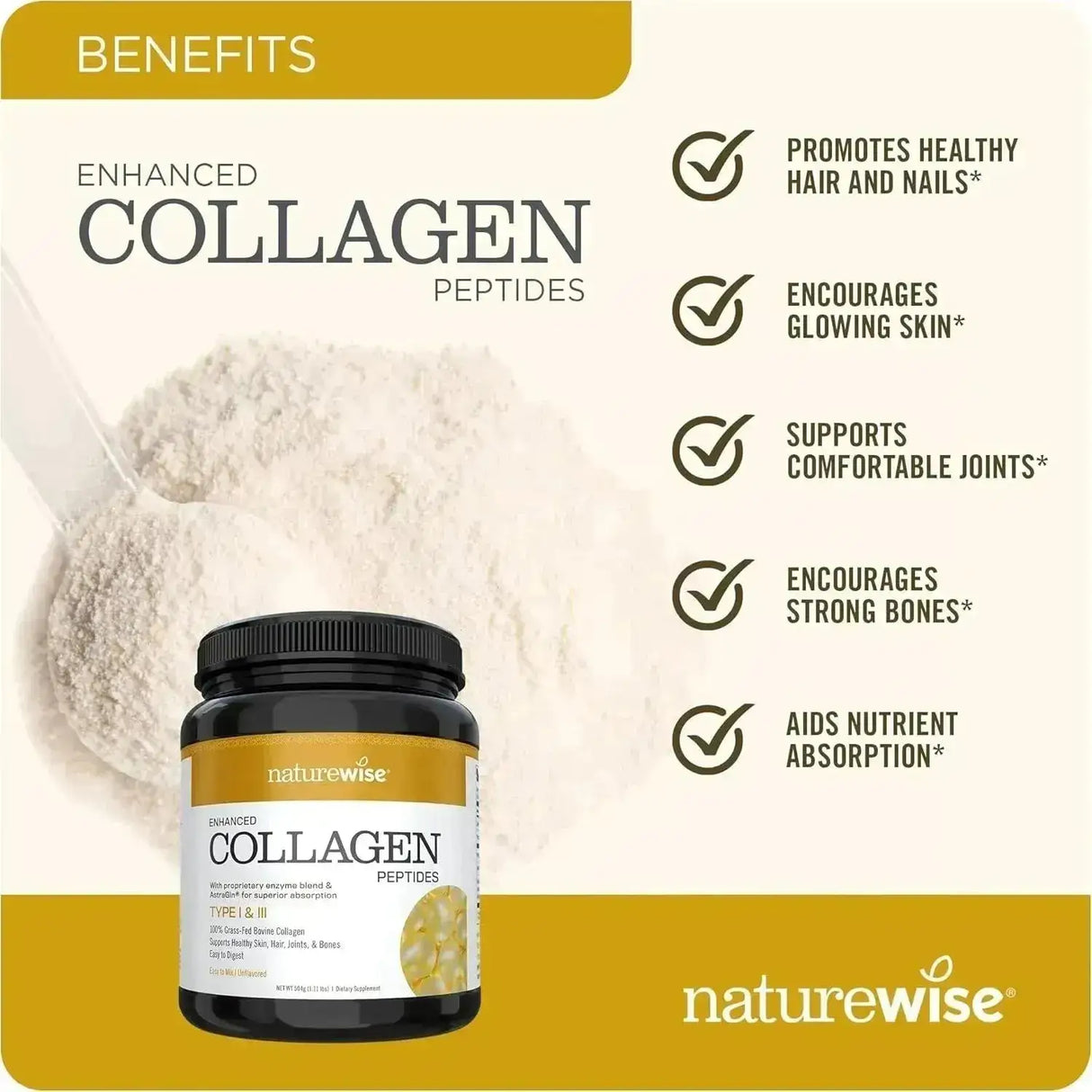 NATUREWISE - NatureWise Collagen Peptides Powder Type 1 & 3 504Gr. - The Red Vitamin MX - Suplementos Alimenticios - {{ shop.shopifyCountryName }}