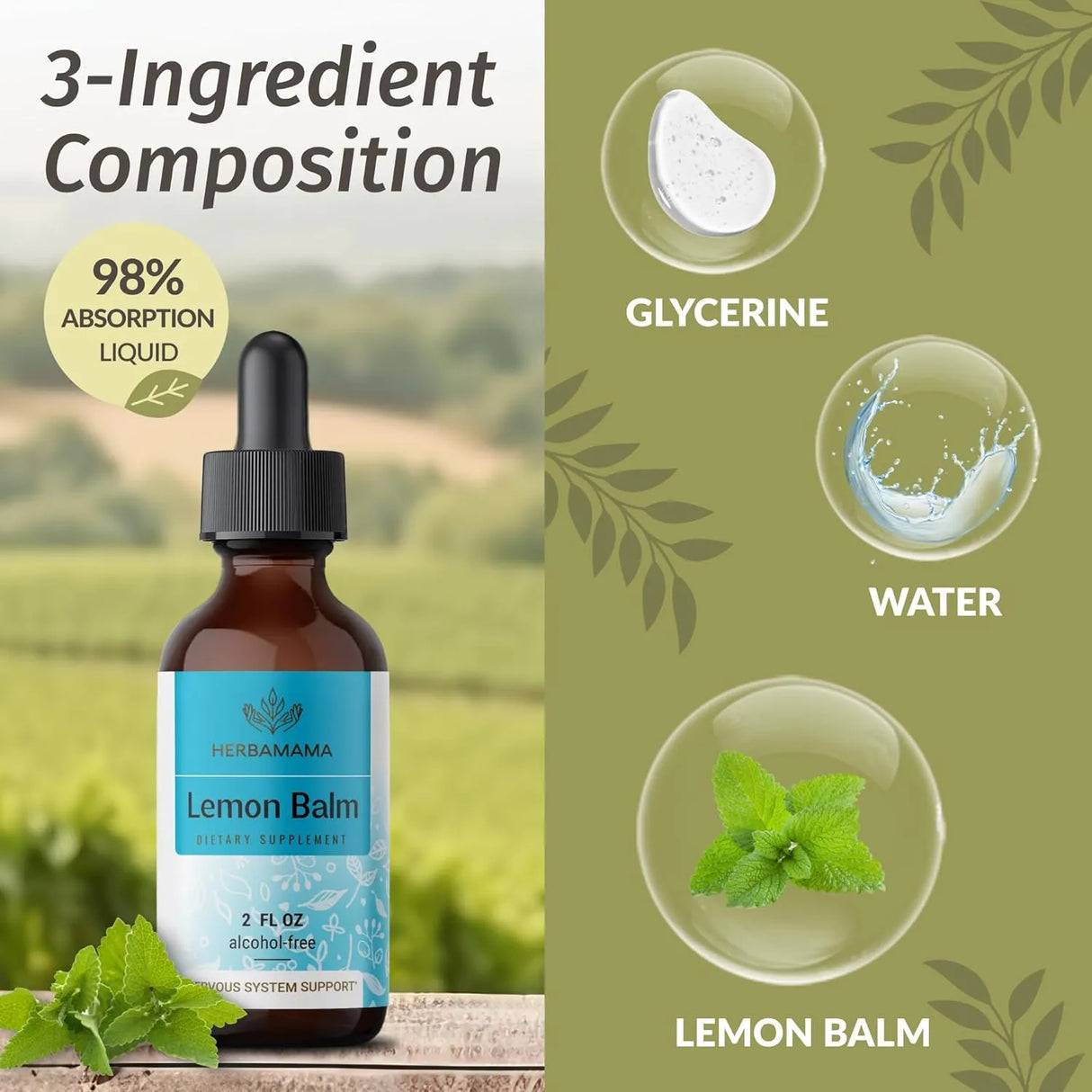 HERBAMAMA - HERBAMAMA Lemon Balm Tincture 2 Fl.Oz. - The Red Vitamin MX - Suplementos Alimenticios - {{ shop.shopifyCountryName }}