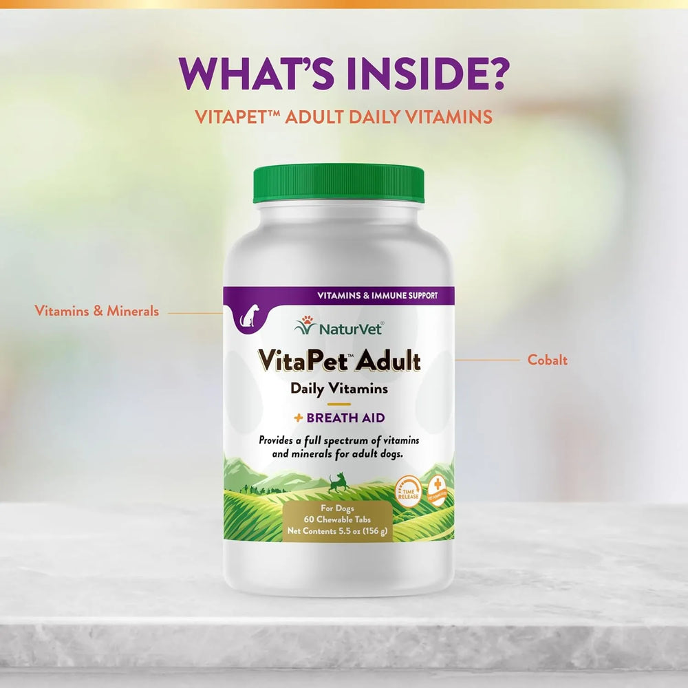 NATURVET - NaturVet VitaPet Adult Daily Vitamins for Dogs 60 Tabletas Masticables - The Red Vitamin MX - Multivitamínicos Para Perros - {{ shop.shopifyCountryName }}