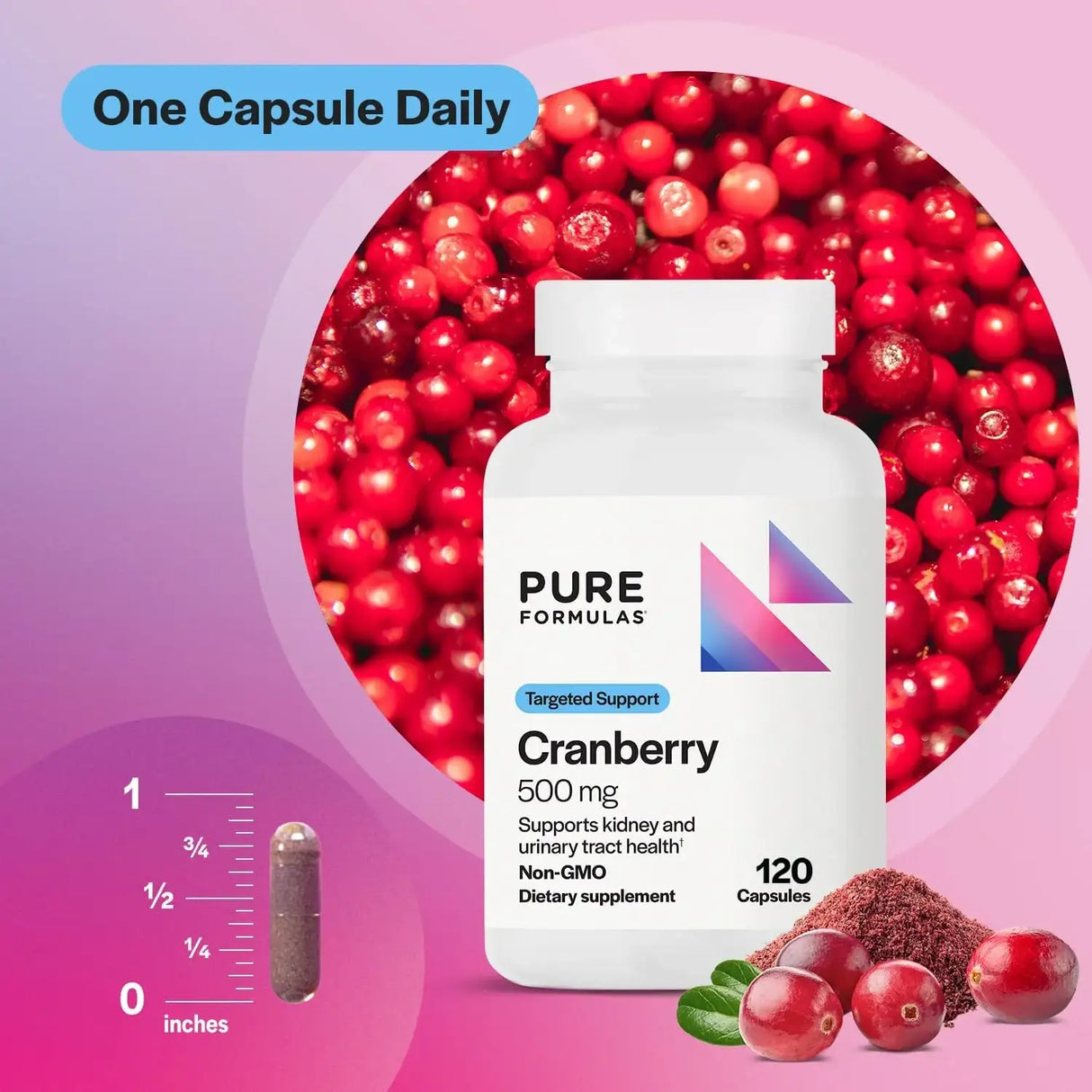 PUREFORMULAS - PureFormulas Cranberry 500Mg. 120 Capsulas - The Red Vitamin MX - Suplementos Alimenticios - {{ shop.shopifyCountryName }}