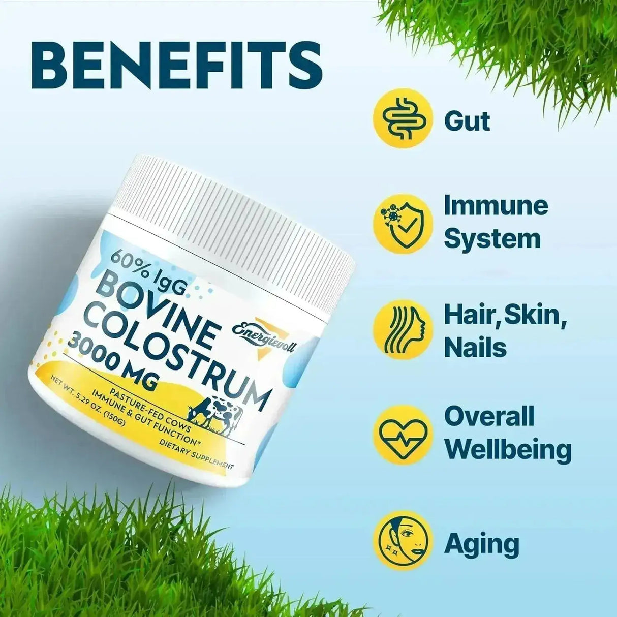 ENERGIEVOLL - Energievoll Bovine Colostrum Powder Unflavored 50 Servicios 150Gr. - The Red Vitamin MX - Suplementos Alimenticios - {{ shop.shopifyCountryName }}