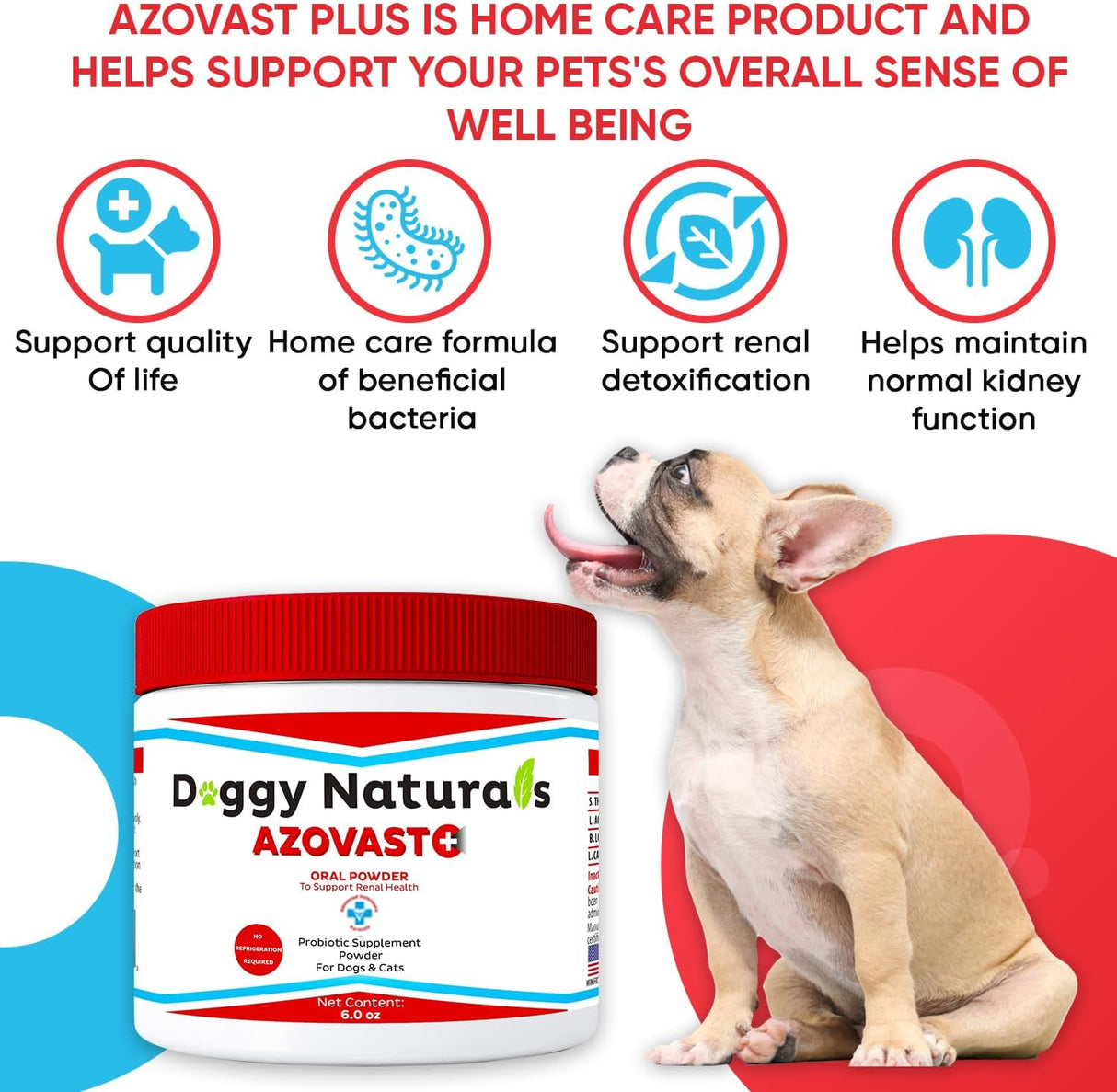 Doggy Naturals Azovast Plus Kidney Health Supplement for Dogs & Cats 6 Oz.
