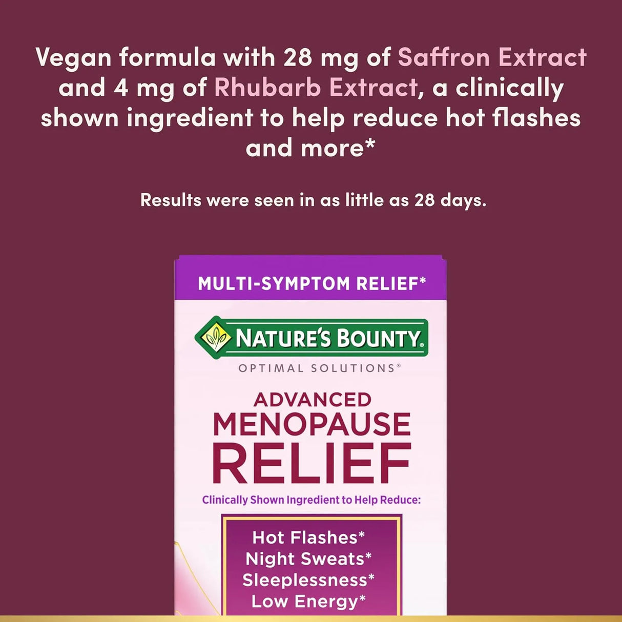 NATURE'S BOUNTY - Nature's Bounty Optimal Solutions Advanced Menopause Relief 30 Tabletas - The Red Vitamin MX - Suplementos Alimenticios - {{ shop.shopifyCountryName }}