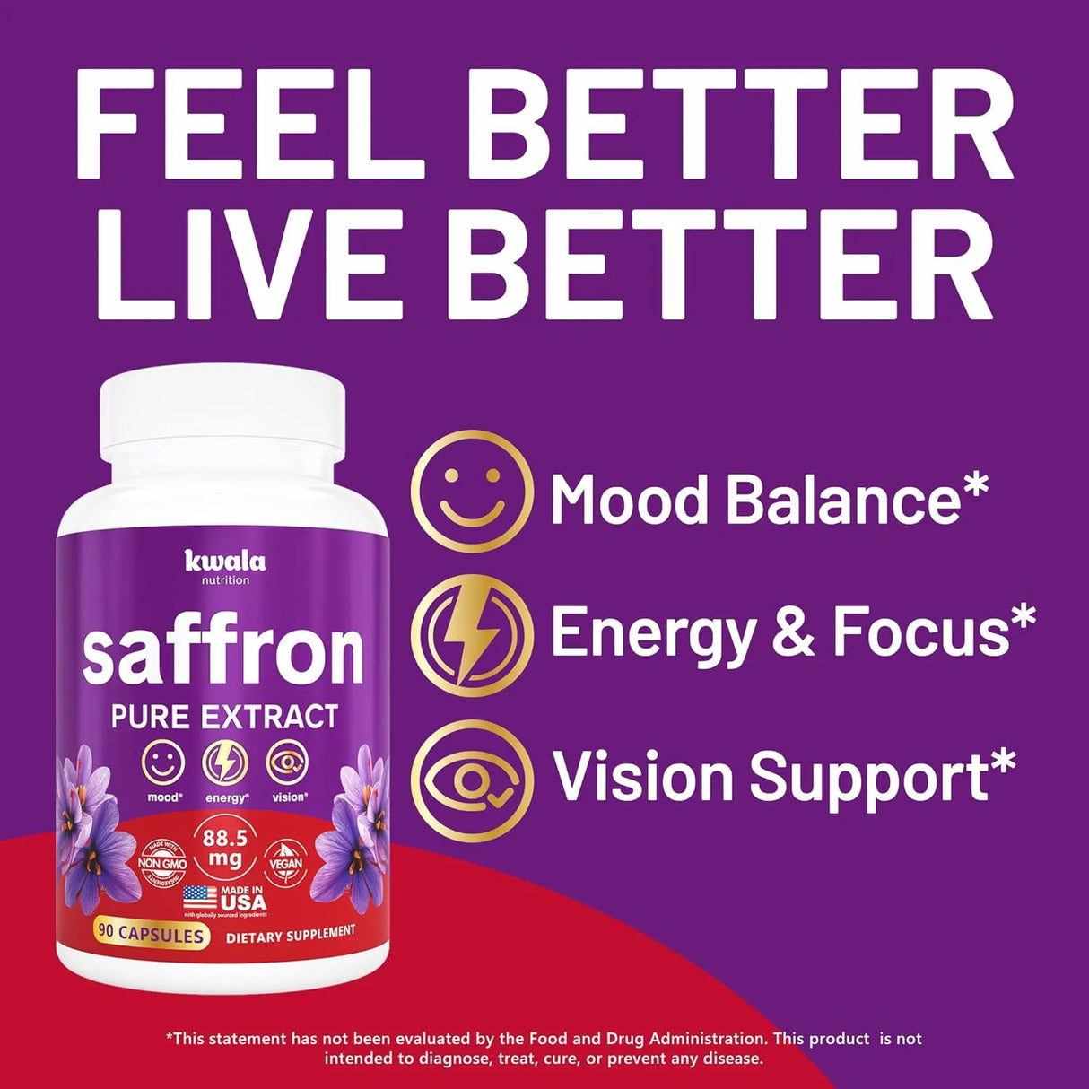 KWALA NUTRITION - Kwala Nutrition Saffron 90 Capsulas - The Red Vitamin MX - Suplementos Alimenticios - {{ shop.shopifyCountryName }}