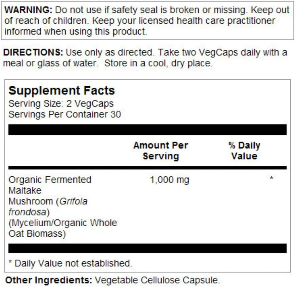 SOLARAY - SOLARAY Maitake Mushroom 60 Capsulas - The Red Vitamin MX - Suplementos Alimenticios - {{ shop.shopifyCountryName }}