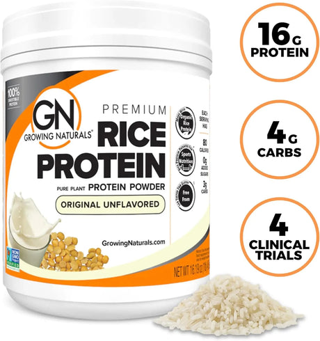GROWING NATURALS - Growing Naturals Organic Rice Protein Powder 15g Original Unflavored 460Gr. - The Red Vitamin MX - Suplementos Alimenticios - {{ shop.shopifyCountryName }}