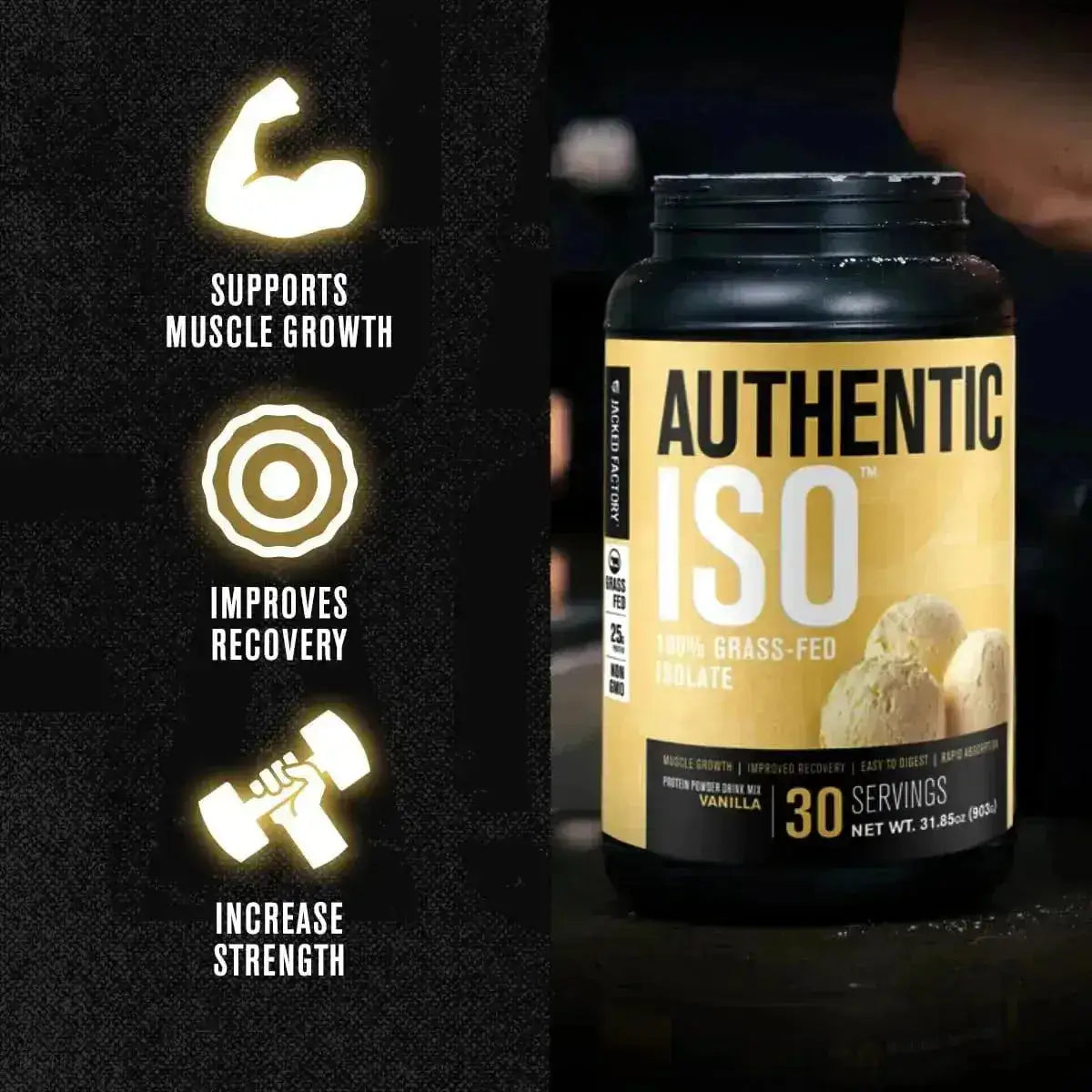 JACKED FACTORY - Jacked Factory Authentic ISO Grass Fed Whey Protein Isolate Powder Vanilla 909Gr. - The Red Vitamin MX - Suplementos Alimenticios - {{ shop.shopifyCountryName }}