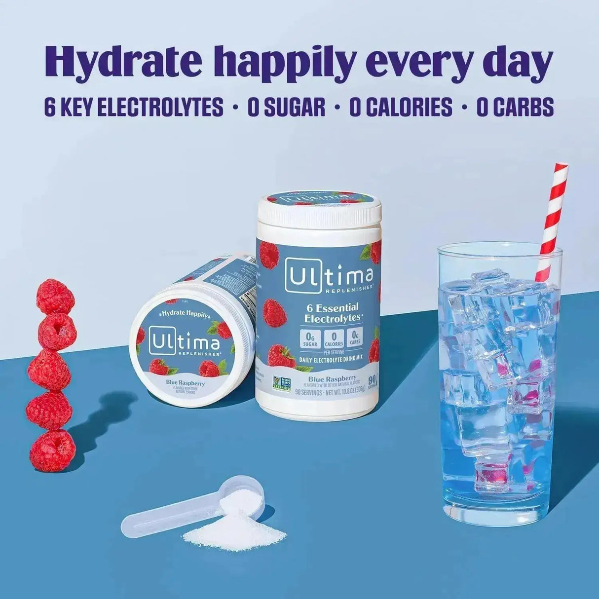 ULTIMA - Ultima Replenisher Daily Electrolyte Drink Mix Blue Raspberry 90 Servicios 306Gr. - The Red Vitamin MX - Suplementos Alimenticios - {{ shop.shopifyCountryName }}
